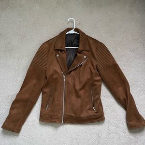 Suede biker jacket